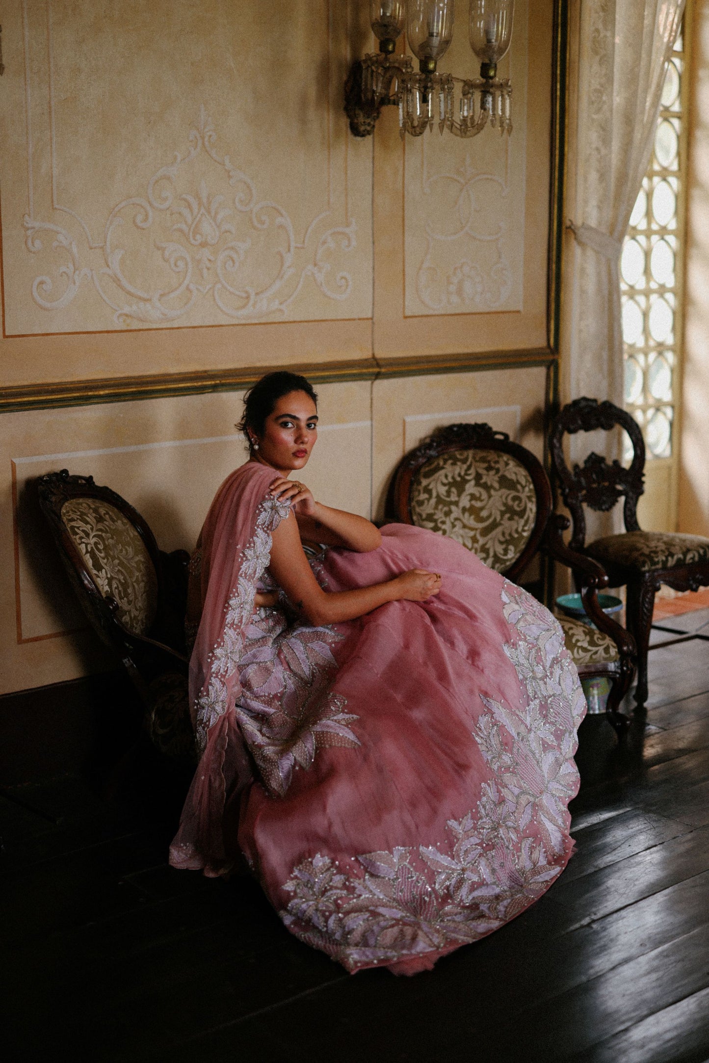 Coral rose lehenga