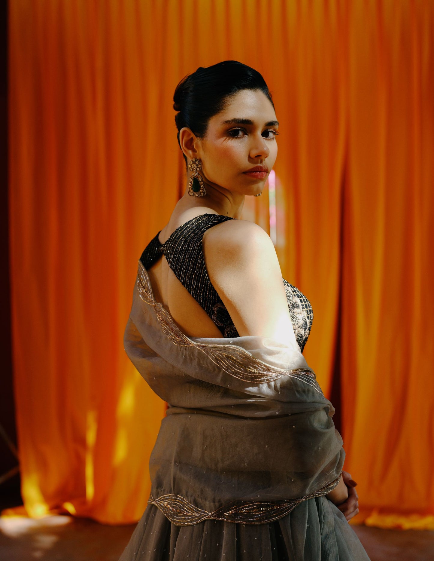Olive Shadow Lehenga