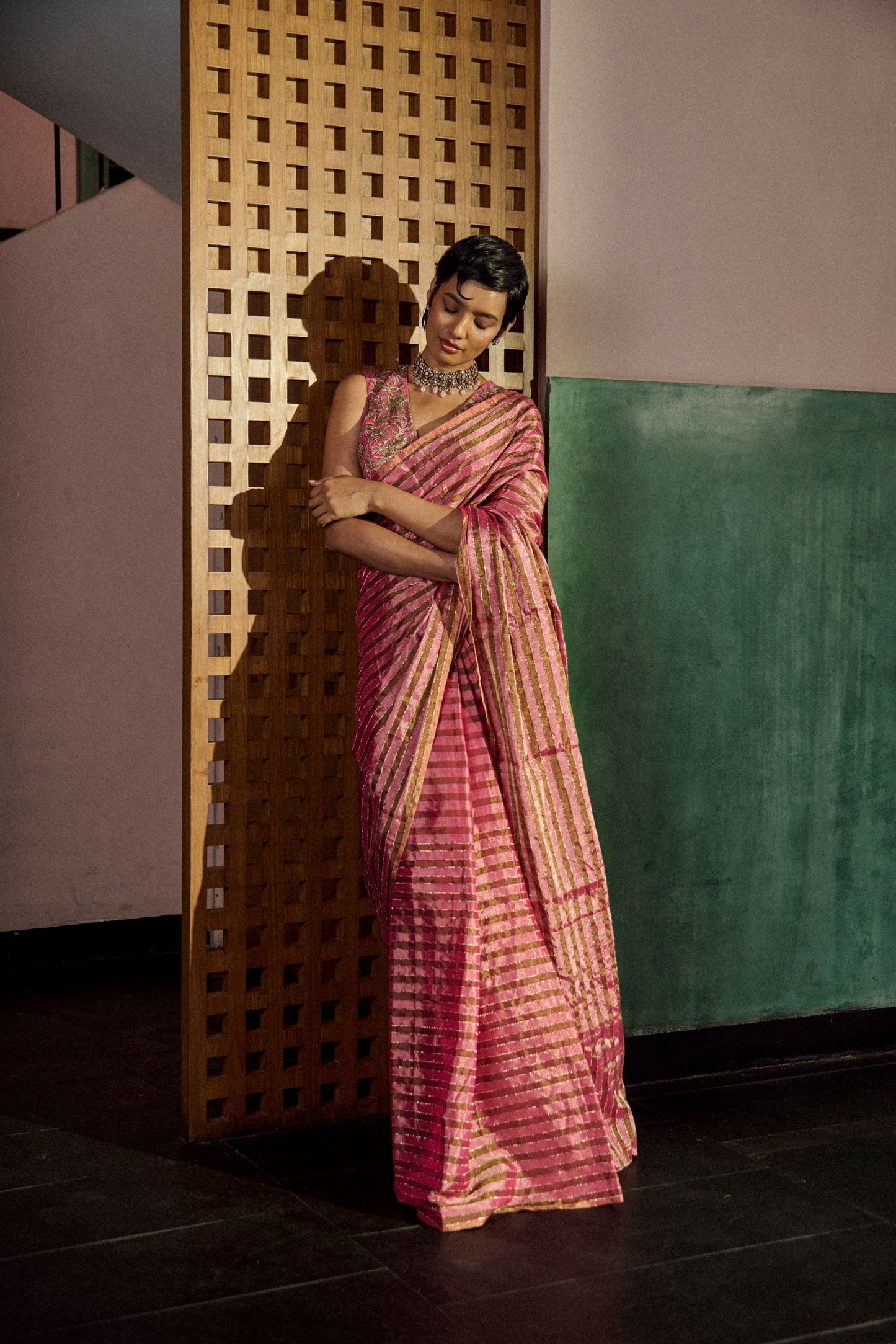 Blush breeze pure tissue saree