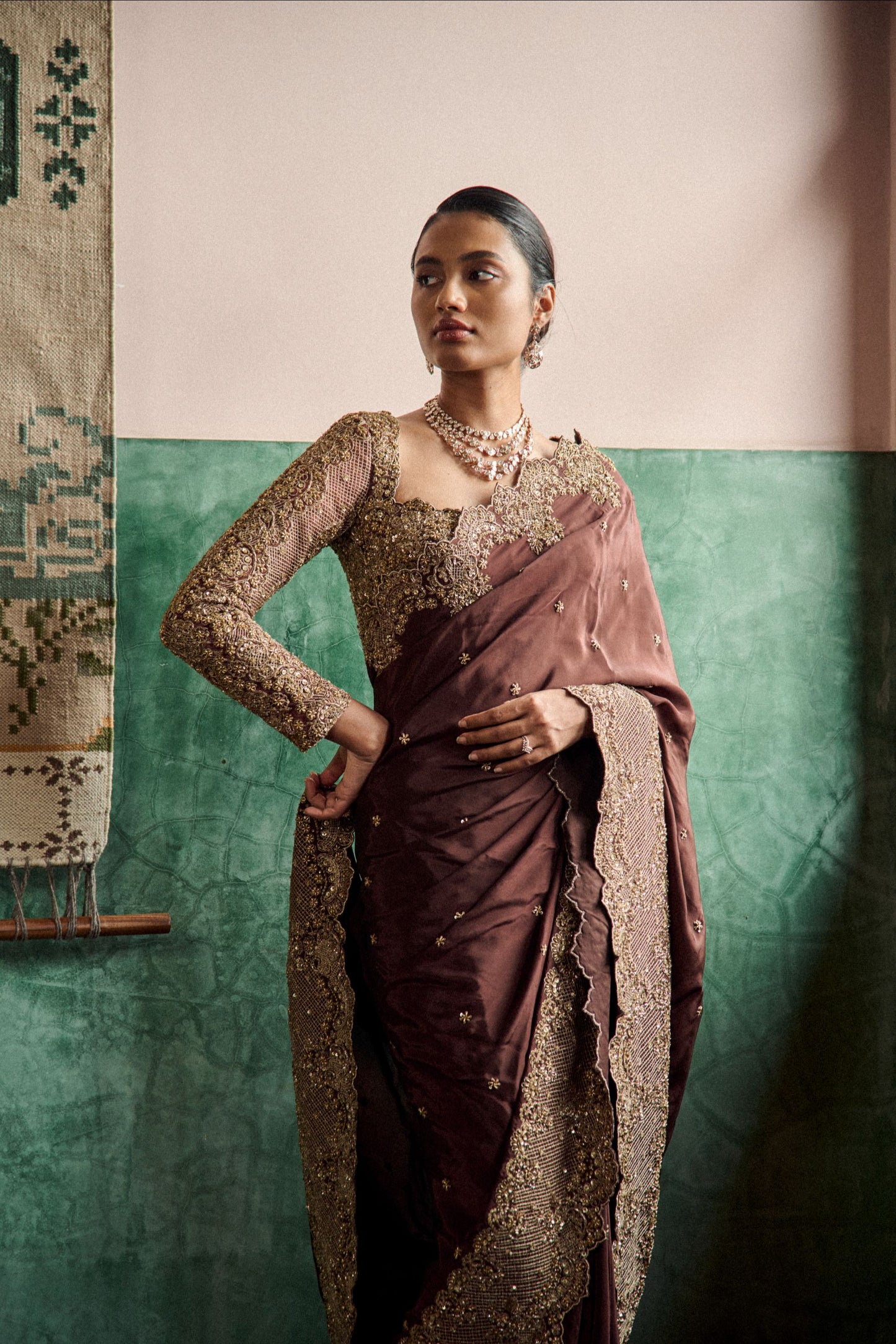 Maple blossom saree