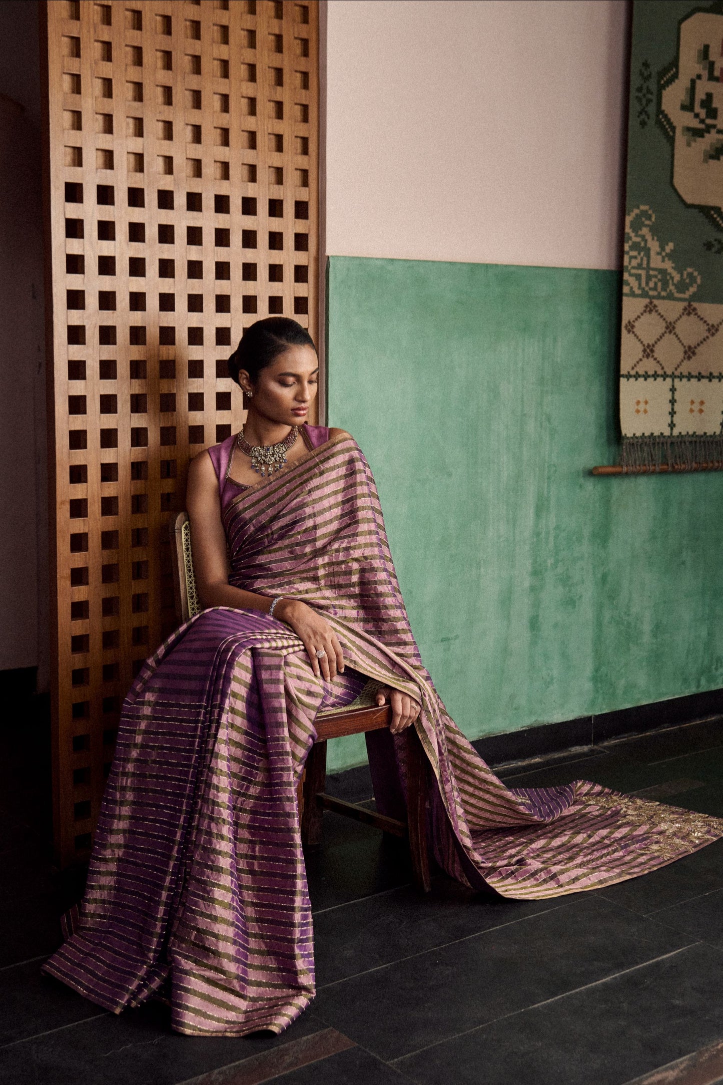 Orchid mist pure tissue saree