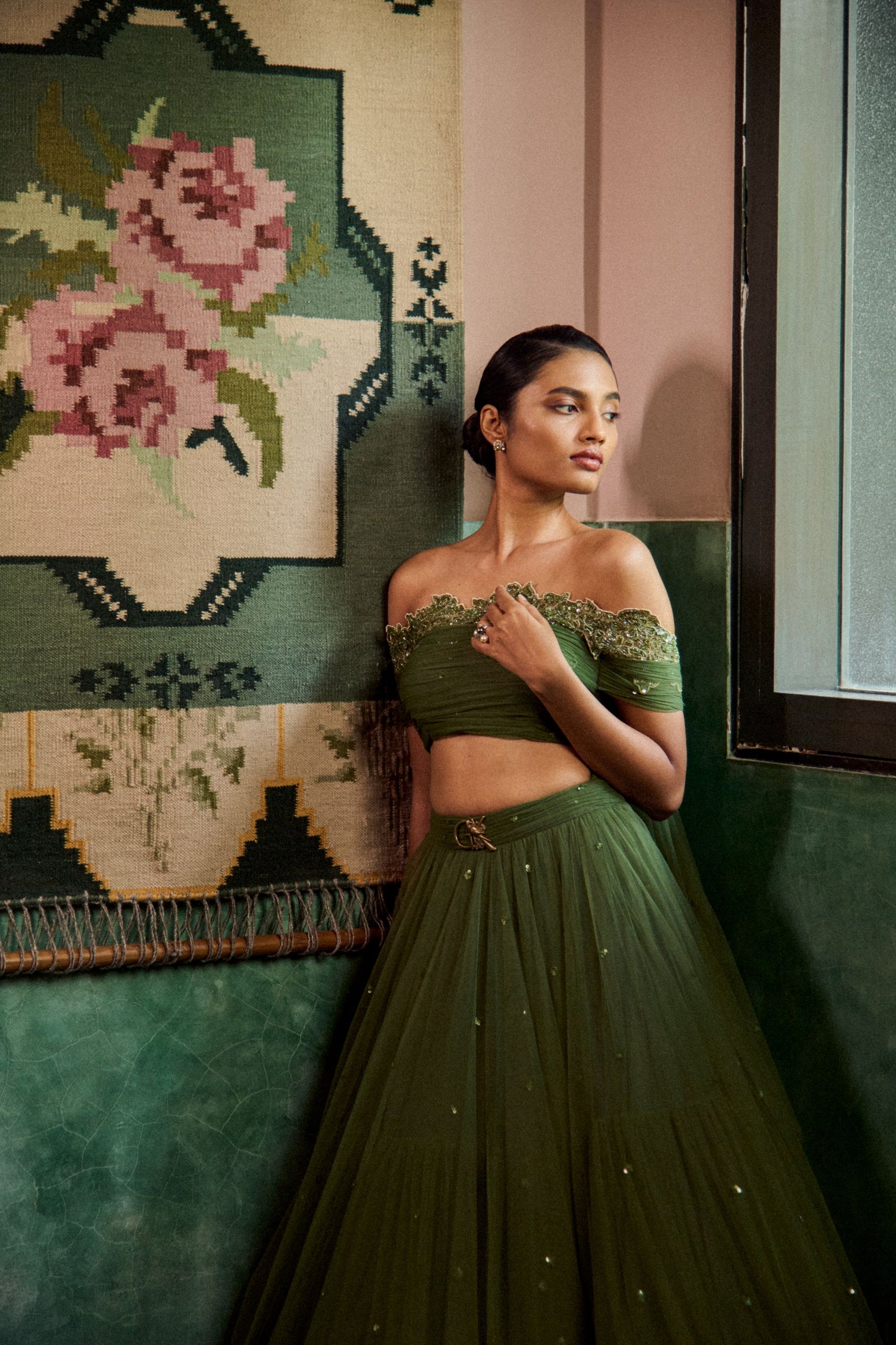 Sagewood blossom lehenga set
