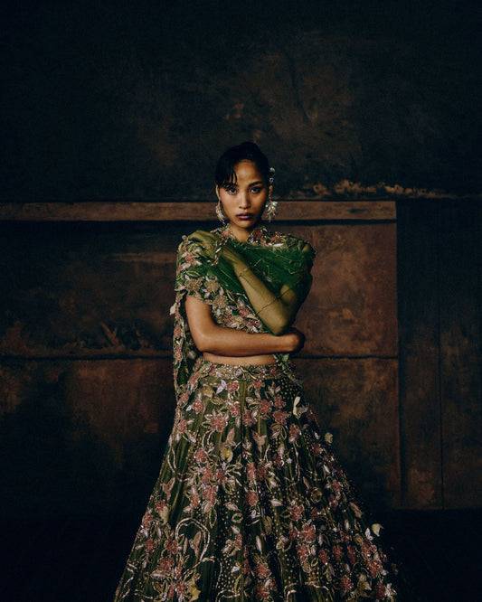 Wildflower Meadow Tissue
 Lehenga Set