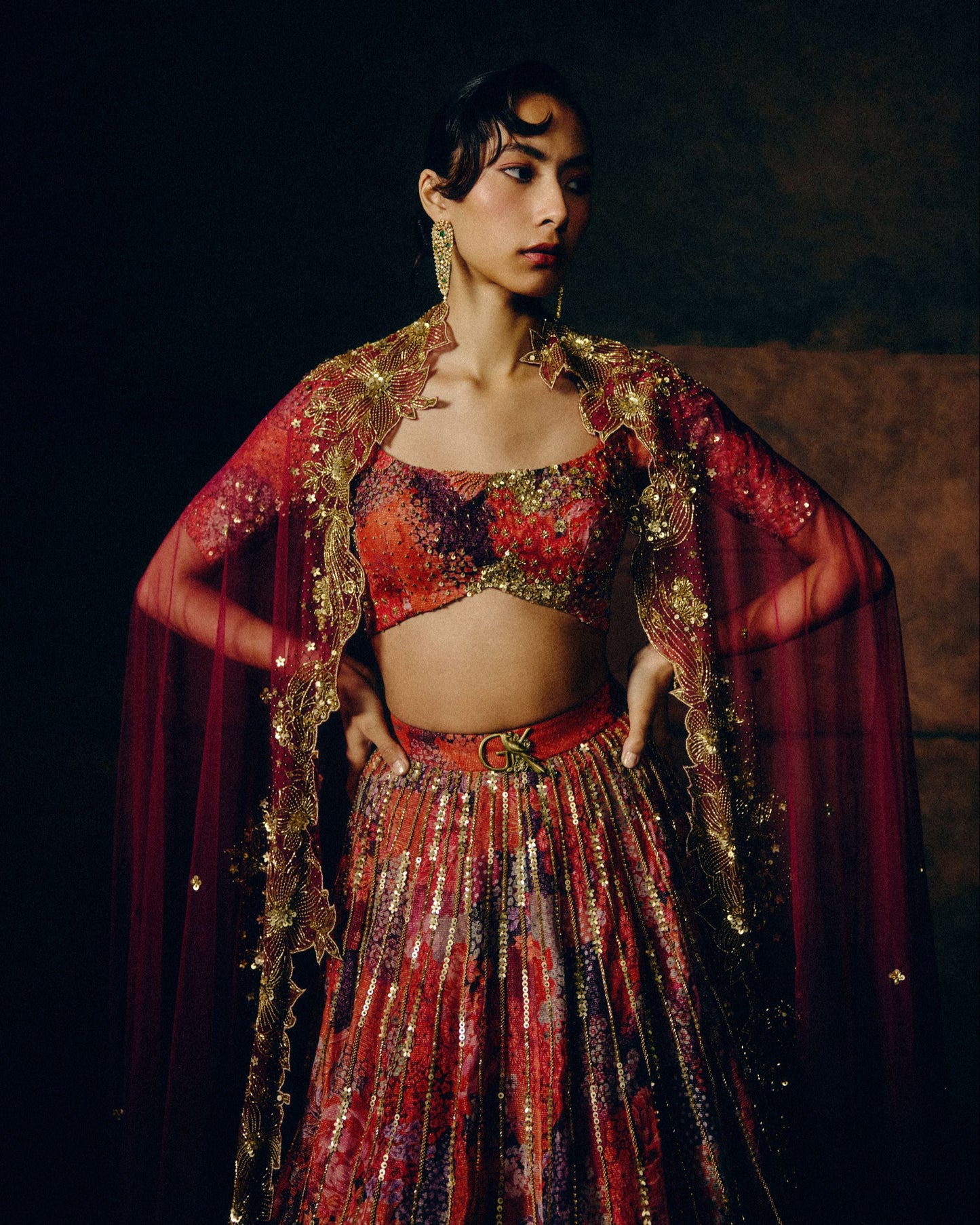 Amelia Sunset Bloom Lehenga
Set