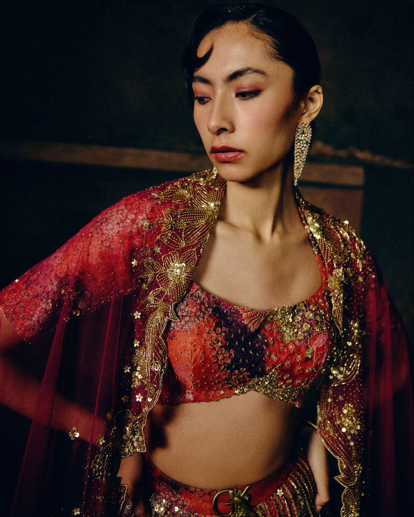 Amelia Sunset Bloom Lehenga
Set