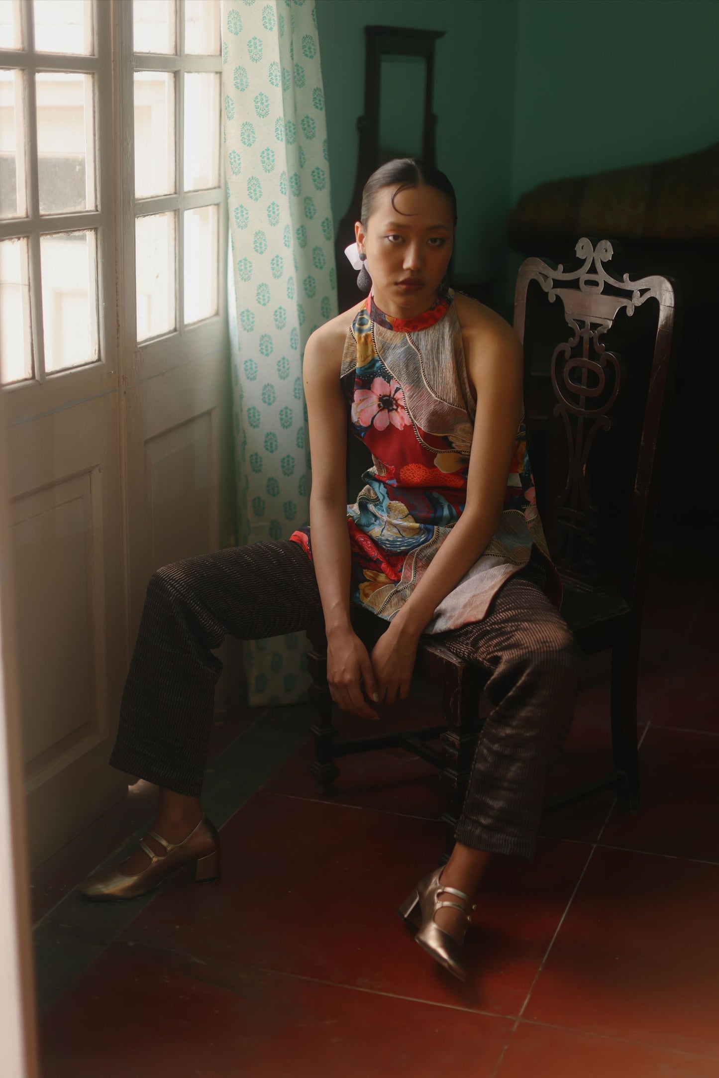 Floral blooms patchwork top & pants