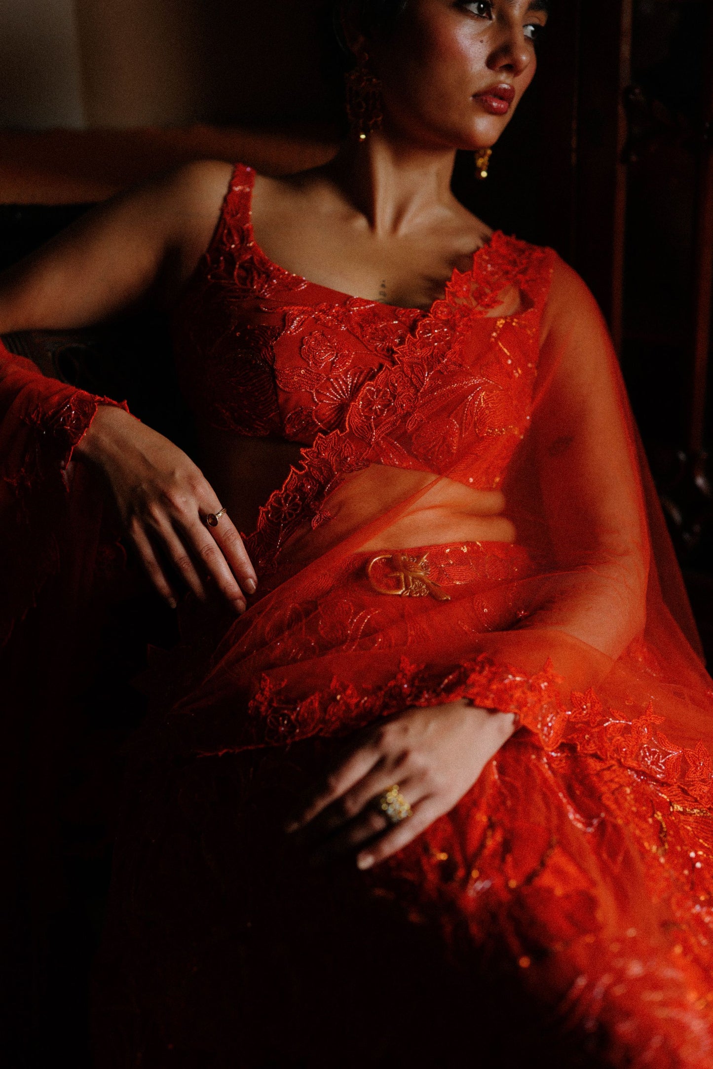Amber glow lehenga