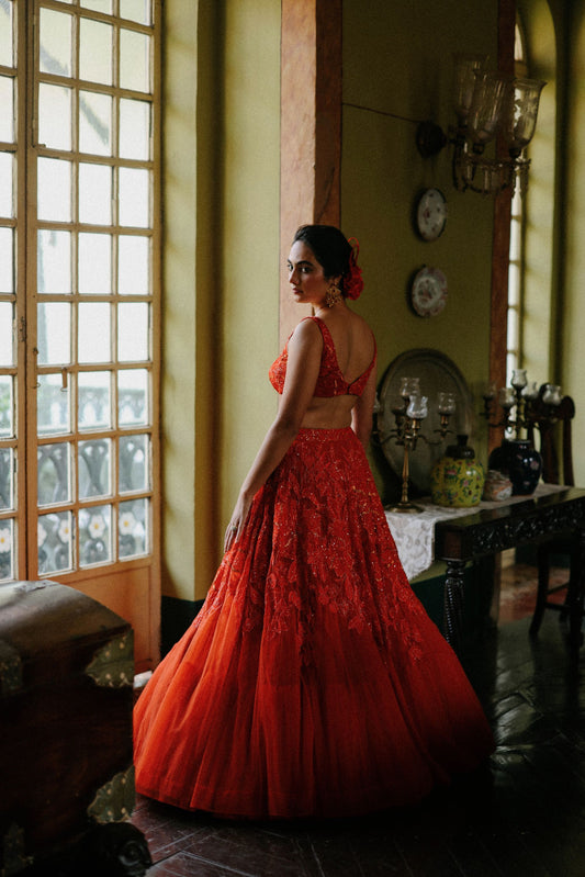 Amber glow lehenga