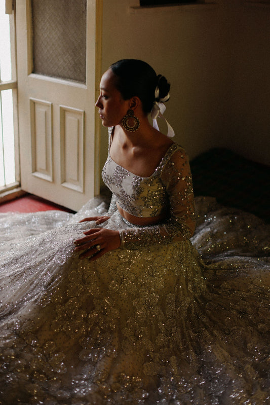 Lunar blossoms lehenga