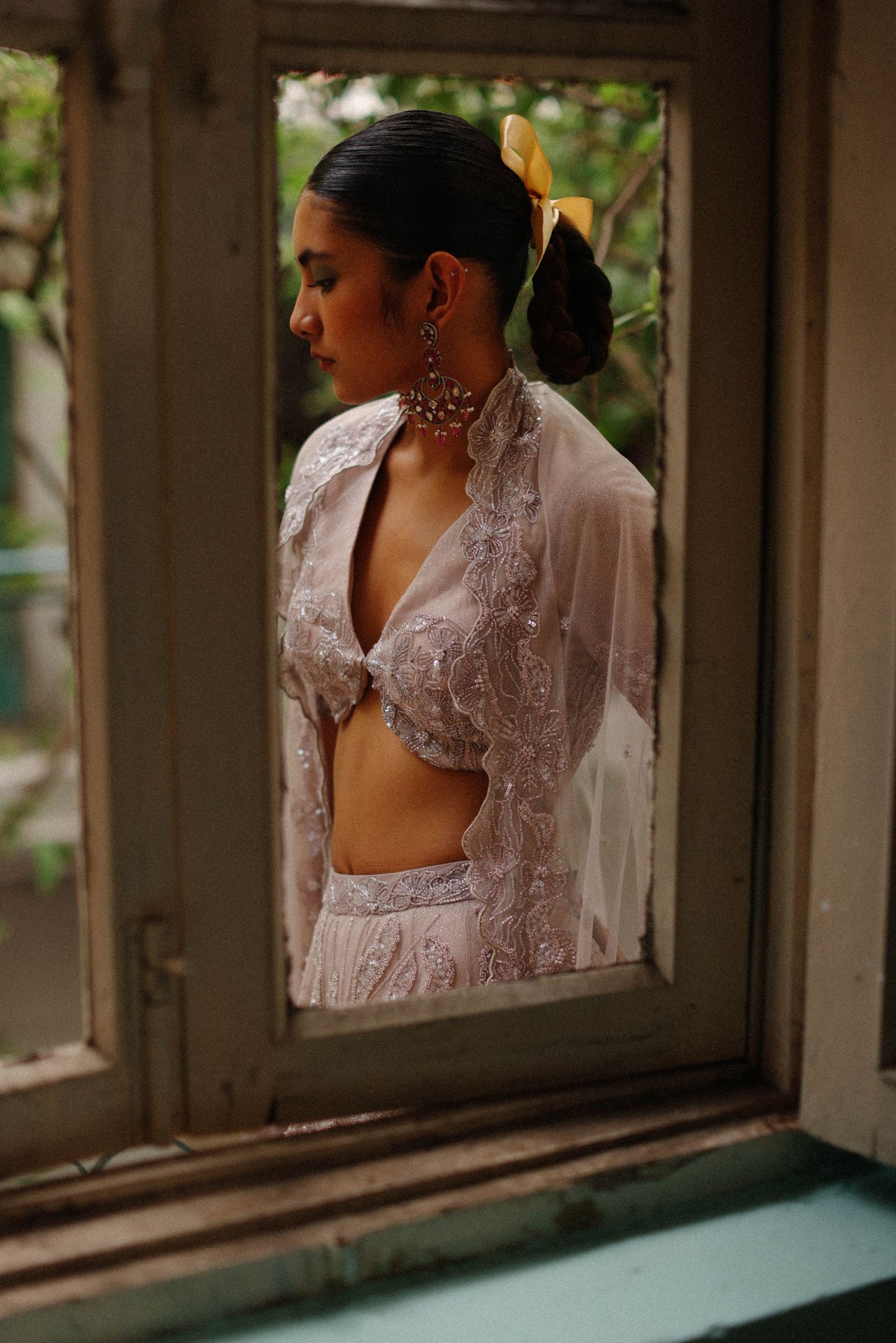 Hazy Lilac mirage lehenga set