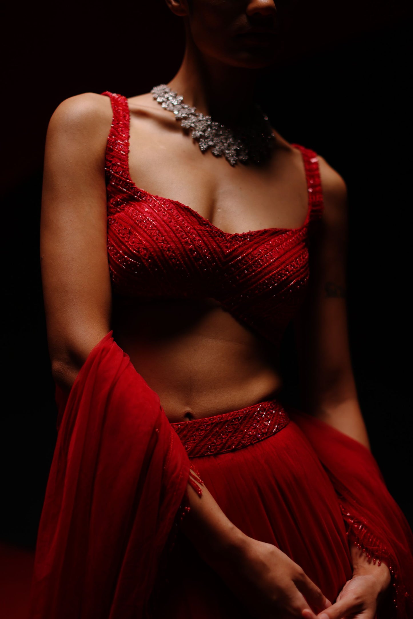 Rosso Imperiale lehenga set