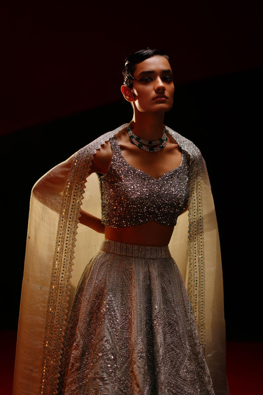 Gleaming Azure lehenga set