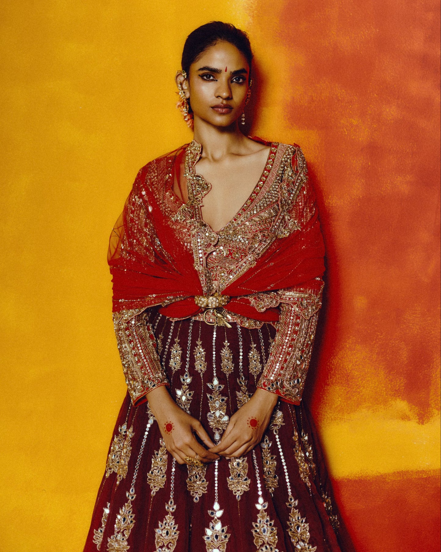 Kumkum Vizhavu Lehenga Set