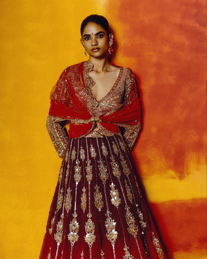 Kumkum Vizhavu Lehenga Set