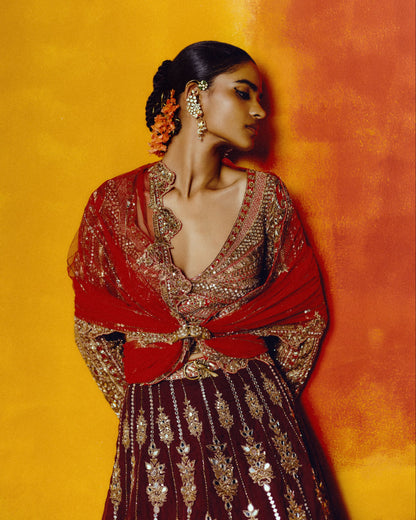 Kumkum Vizhavu Lehenga Set