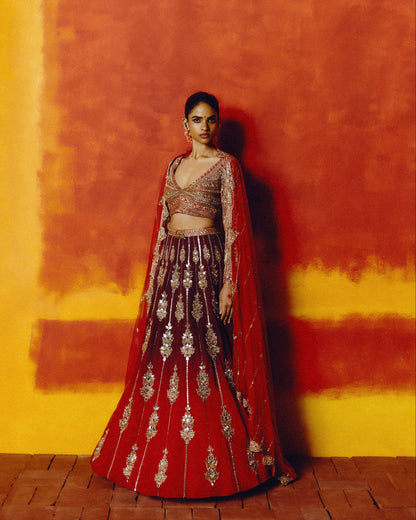 Kumkum Vizhavu Lehenga Set