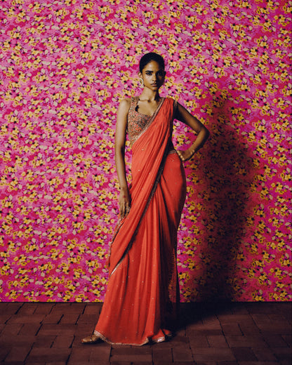 Sirumalar Pre-draped Saree Set