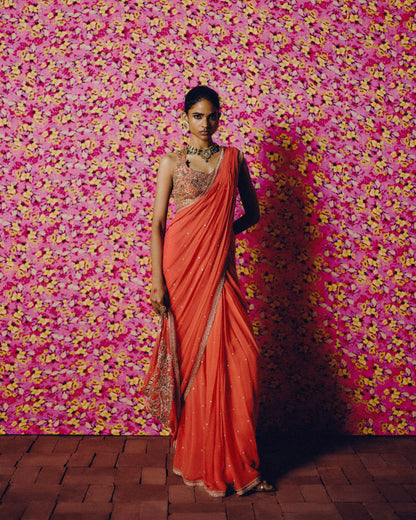 Sirumalar Pre-draped Saree Set