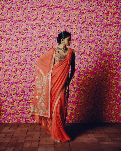 Sirumalar Pre-draped Saree Set