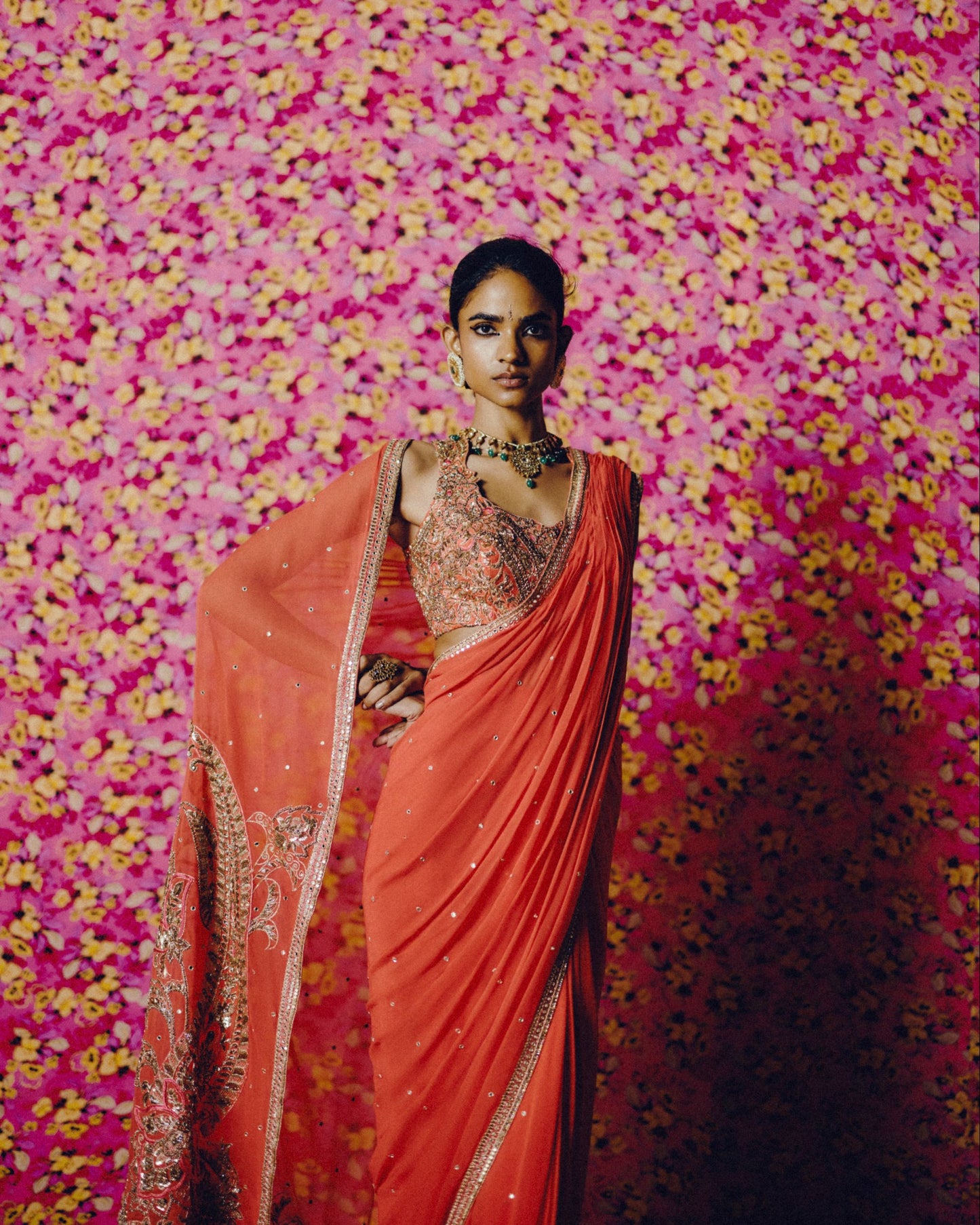 Sirumalar Pre-draped Saree Set