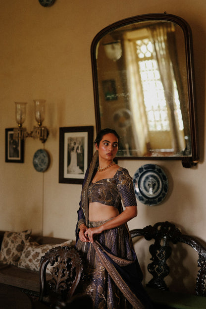 Grape royalty lehenga
