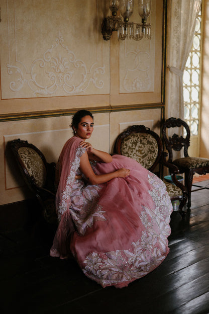 Coral rose lehenga
