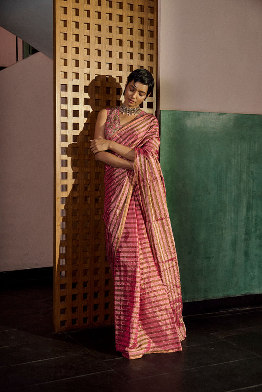 Blush breeze pure tissue saree