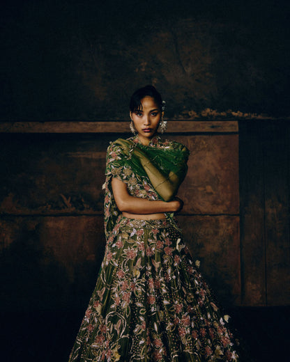 Wildflower Meadow Tissue
 Lehenga Set
