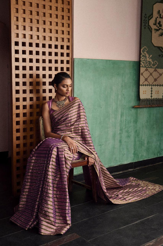 Orchid mist pure tissue saree