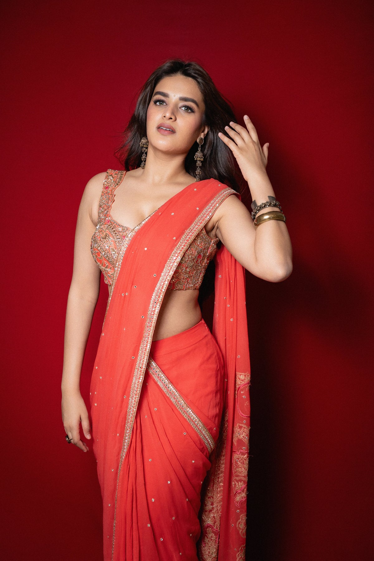Sirumalar Pre-draped Saree Set