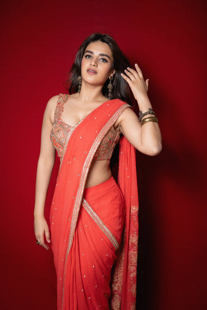 Sirumalar Pre-draped Saree Set