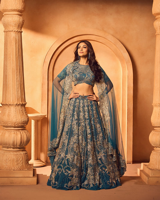Nandini Gupta in Lily Blooms Lehnega Set