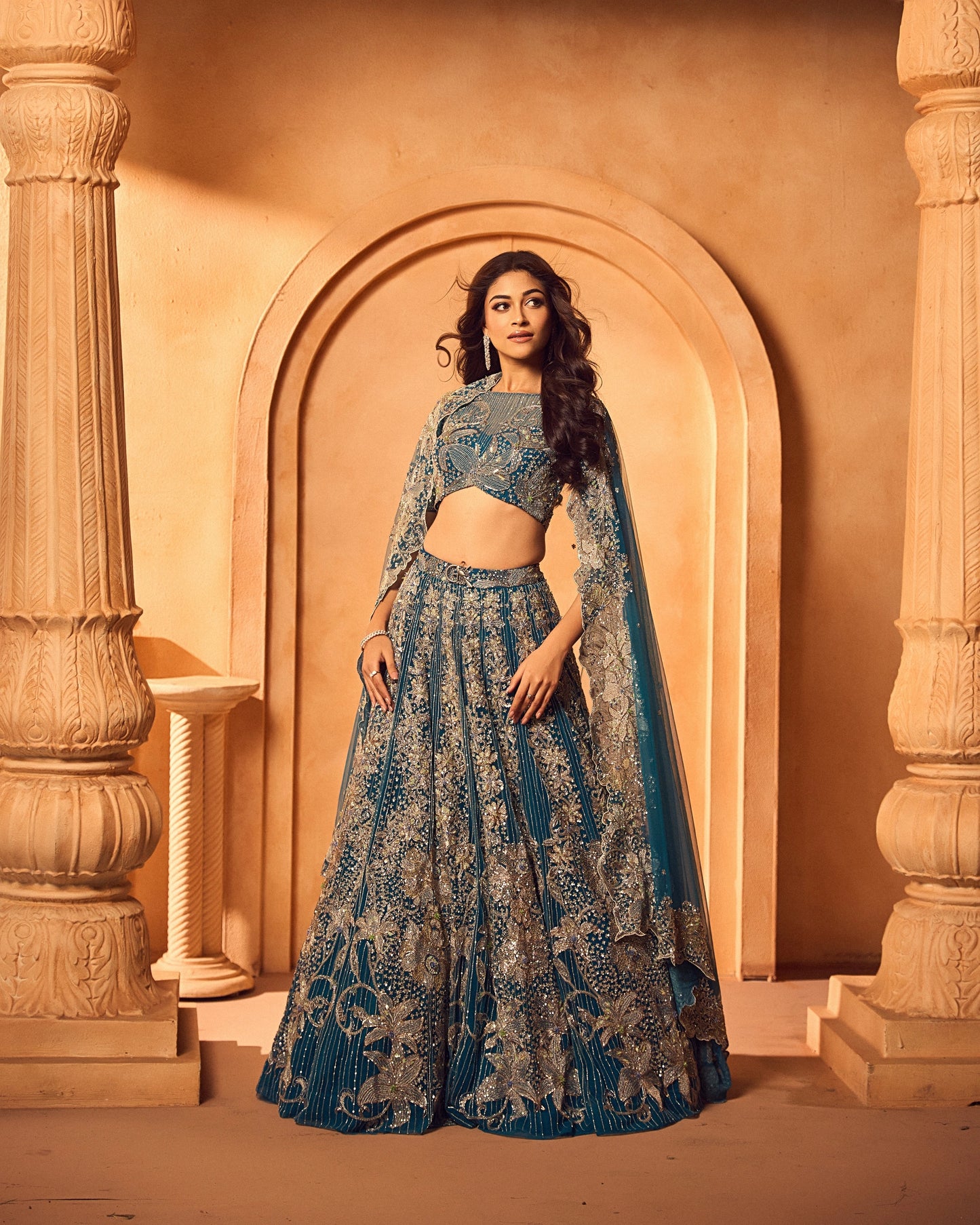 Nandini Gupta in Lily Blooms Lehnega Set