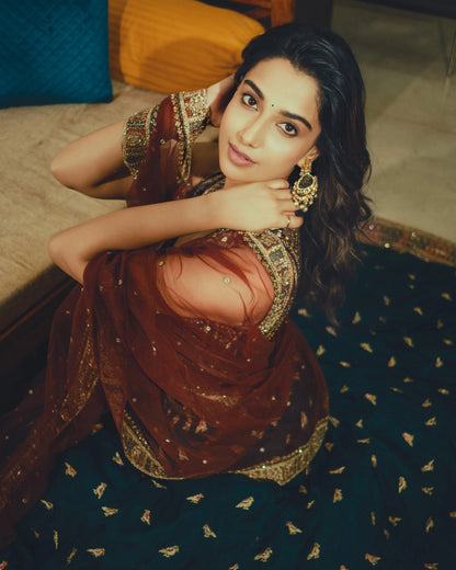 Meenakshi Chaudhary in Devangana Lehenga Set