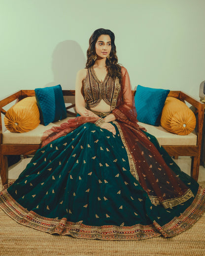 Meenakshi Chaudhary in Devangana Lehenga Set