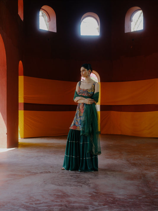 Jade Meadow Sharara set