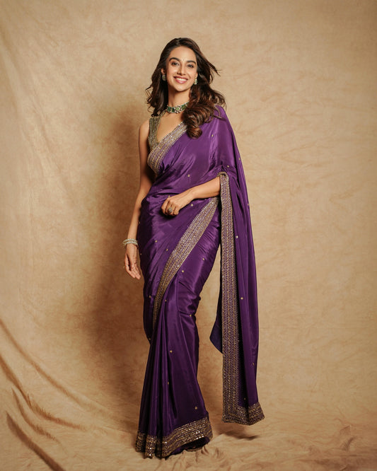 Meenakshi Chaudhary in INDRANI  SAREE SET