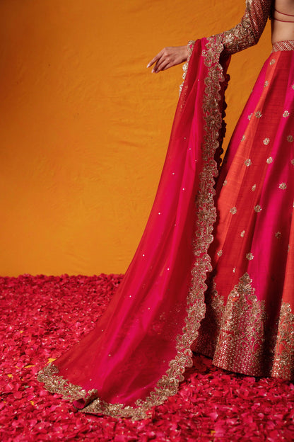 Ahalya Roja Lehenga Set