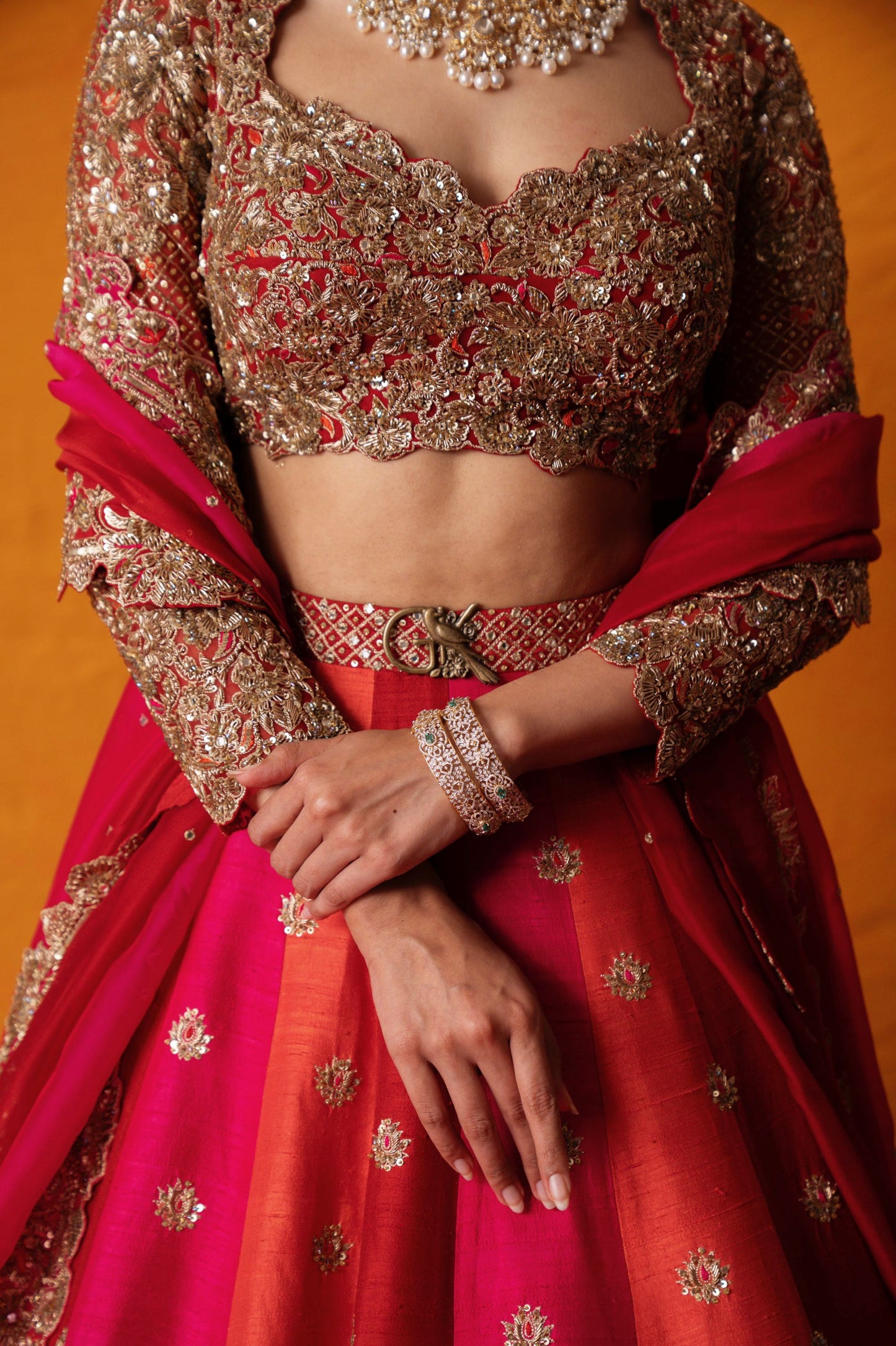 Ahalya Roja Lehenga Set