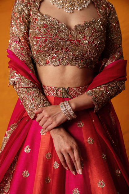Ahalya Roja Lehenga Set