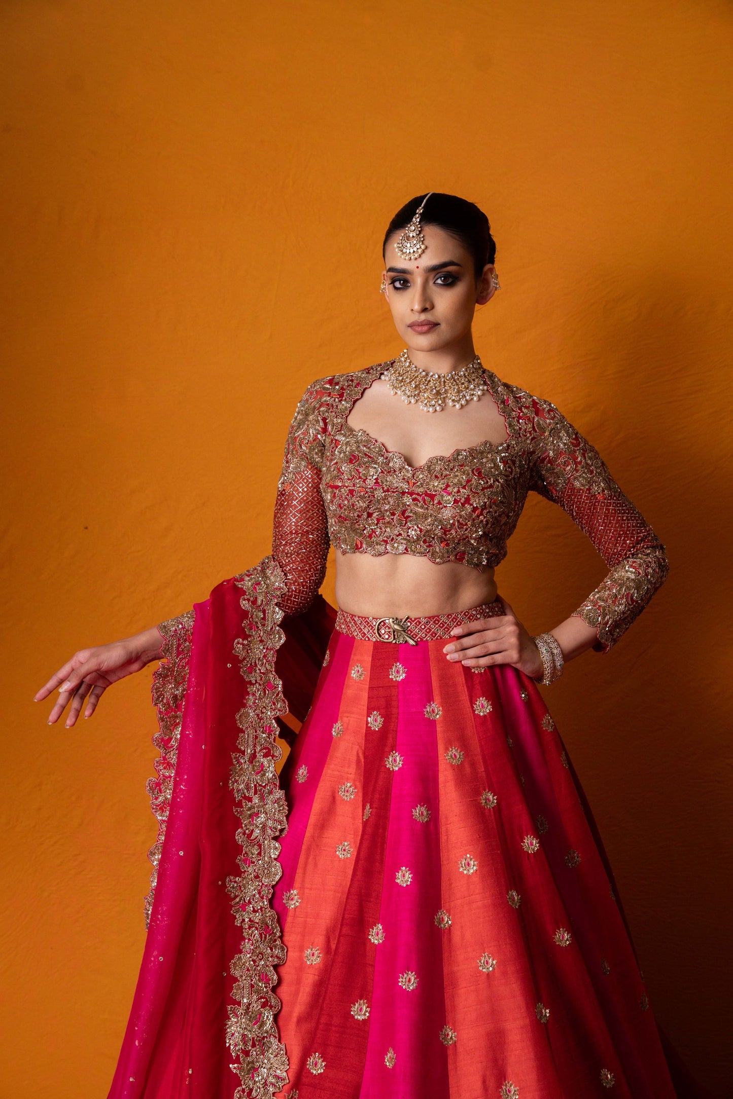 Ahalya Roja Lehenga Set