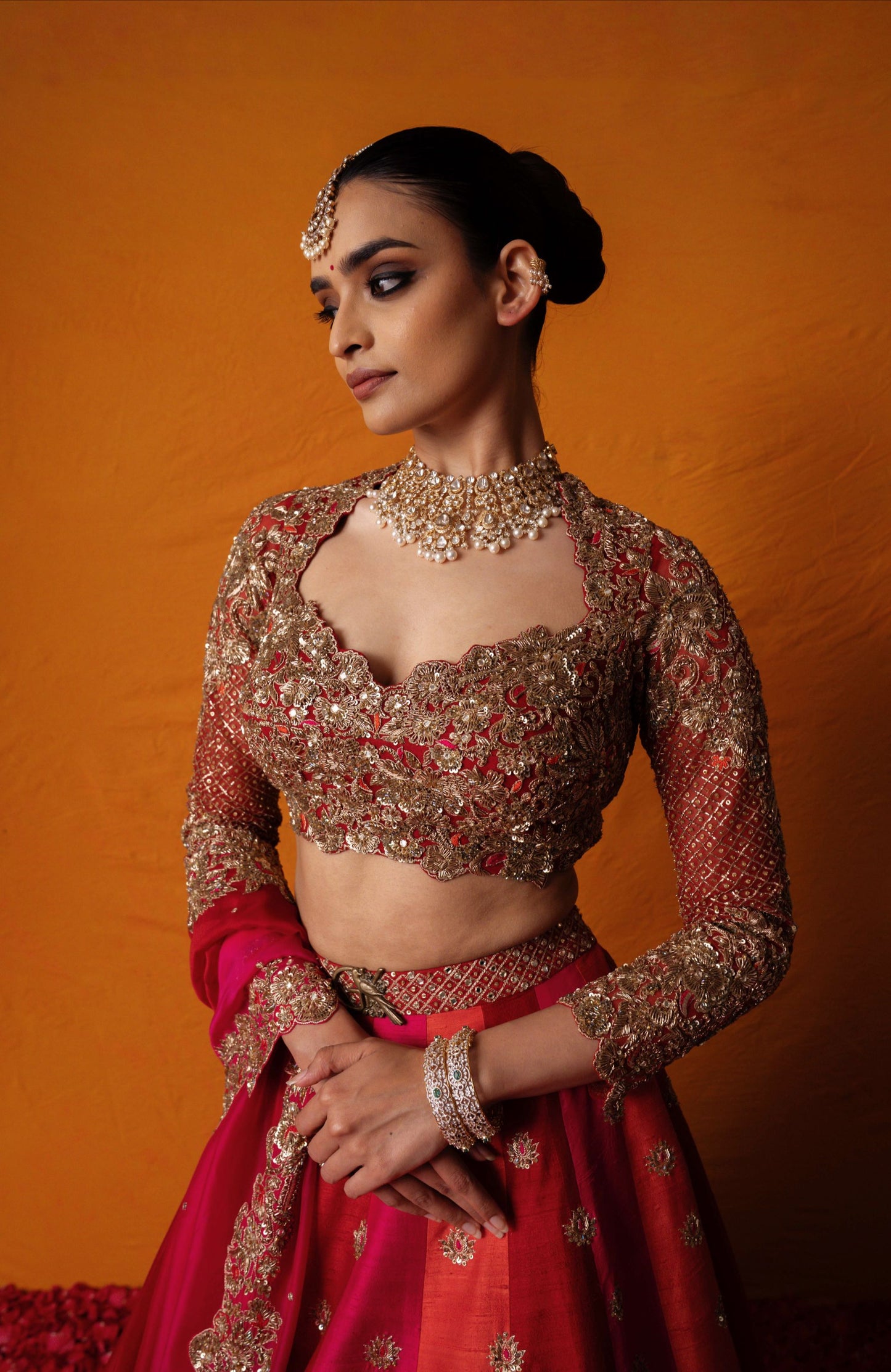 Ahalya Roja Lehenga Set