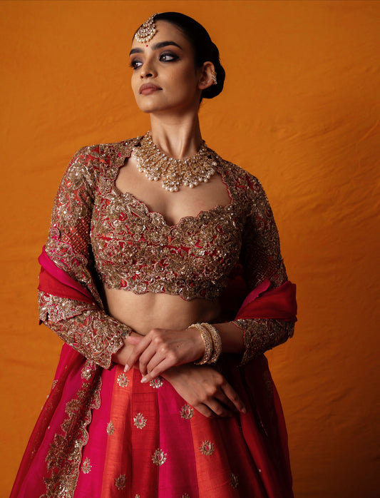 Ahalya Roja Lehenga Set