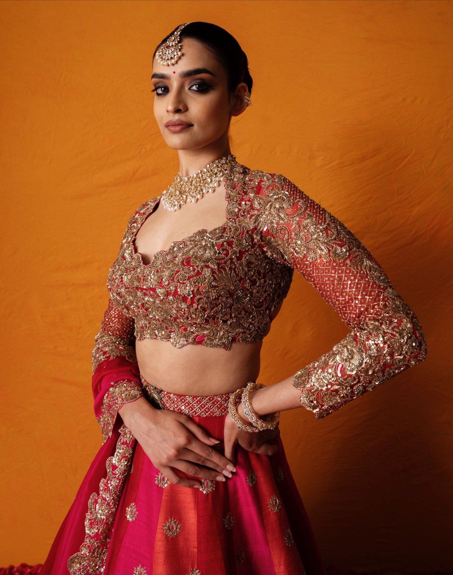 Ahalya Roja Lehenga Set