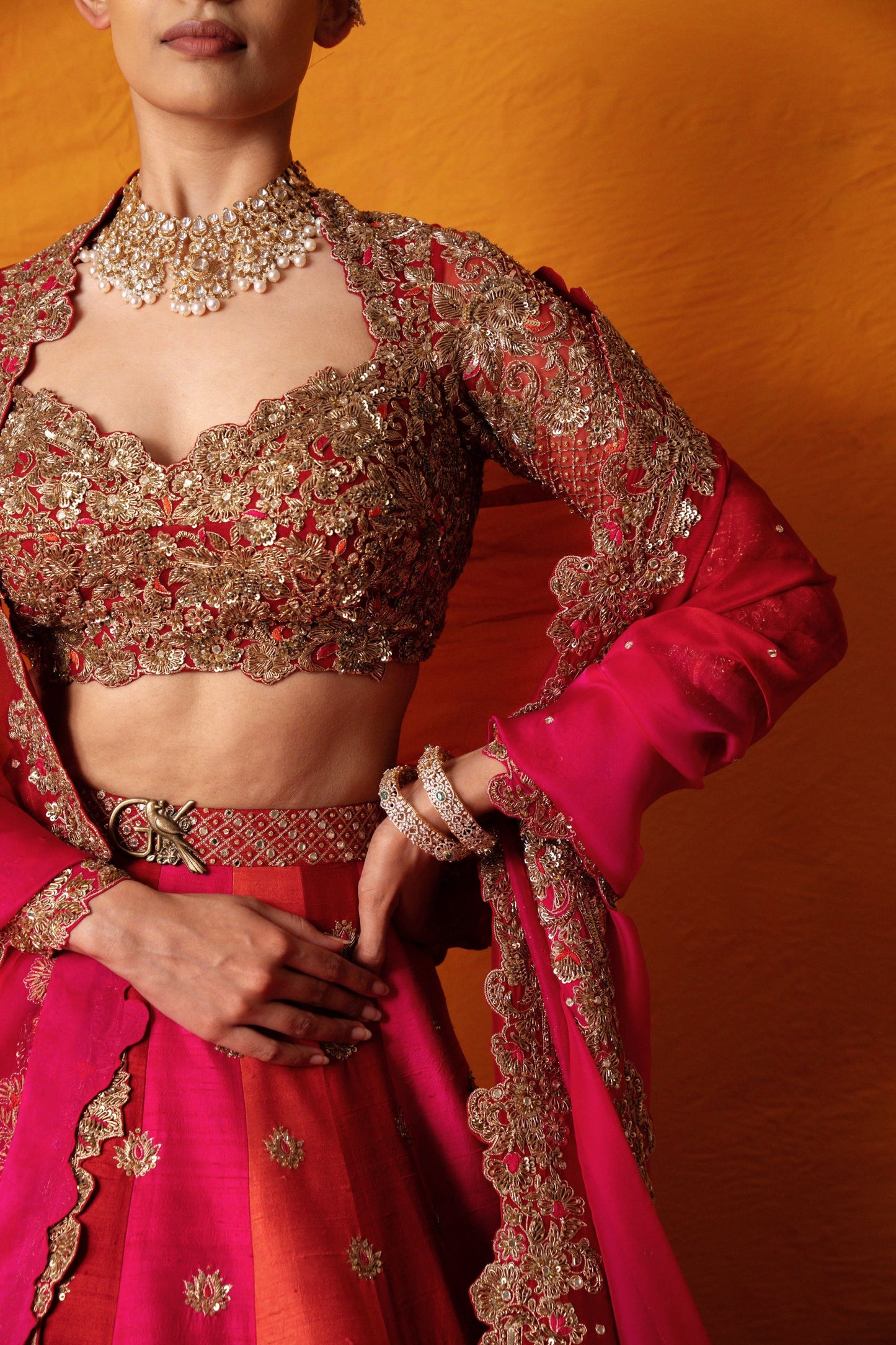 Ahalya Roja Lehenga Set