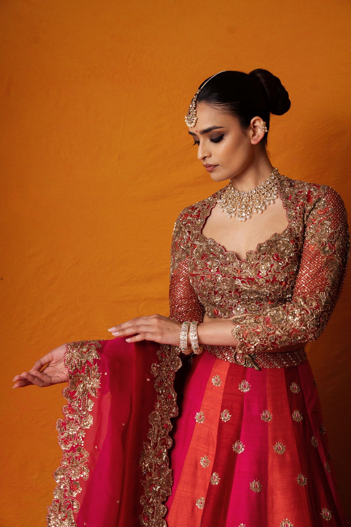 Ahalya Roja Lehenga Set
