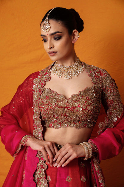 Ahalya Roja Lehenga Set