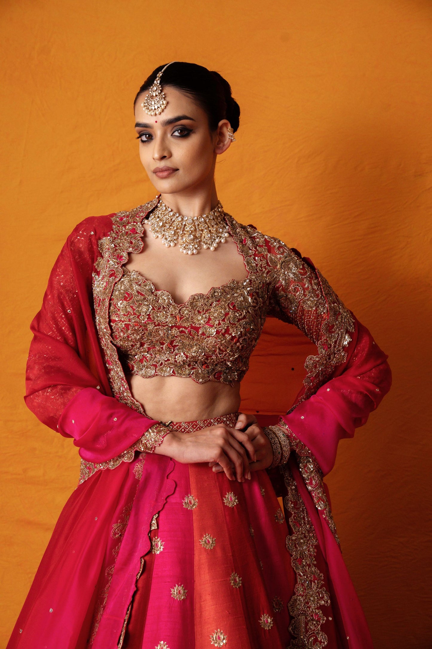 Ahalya Roja Lehenga Set