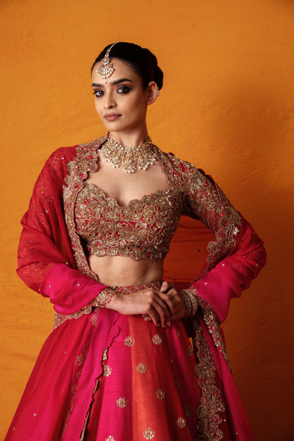 Ahalya Roja Lehenga Set