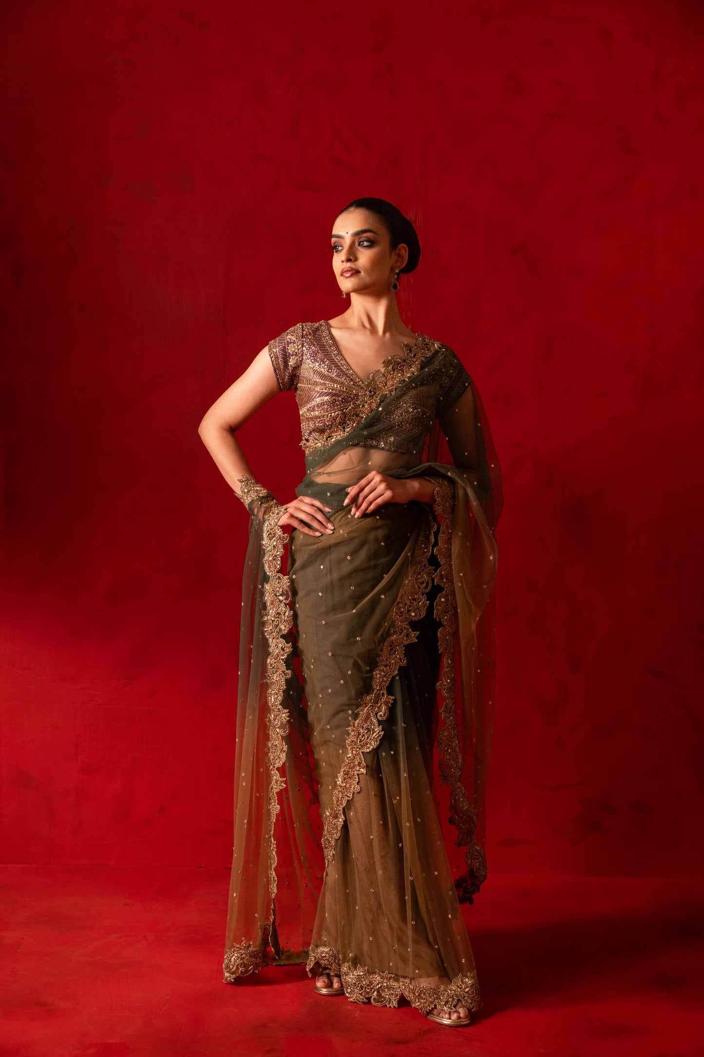 Shobhana Pre-draped Saree Set